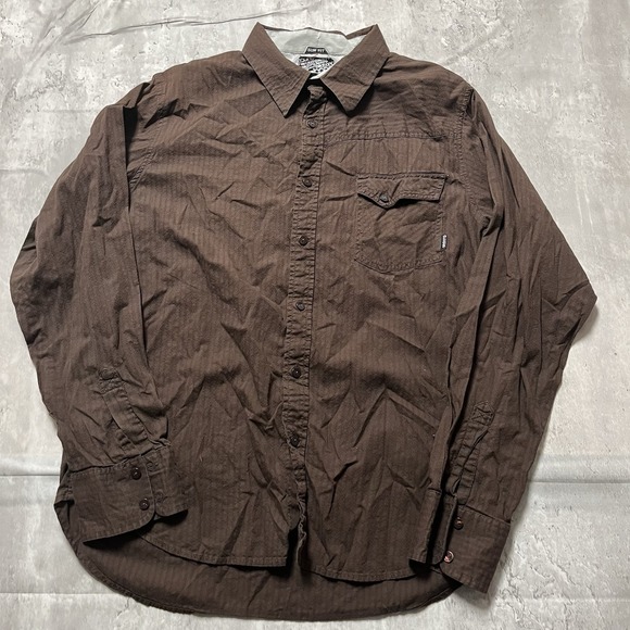 Billabong Other - Billabong Men's Button Down Long Sleeve Shirt Size XL Brown Striped